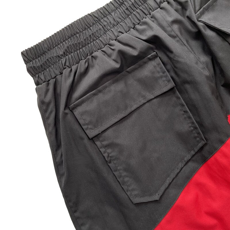 Rhude Contrasting color patchwork shorts