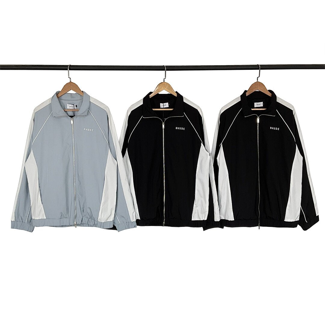 RHUDE Vintage Color Block Embroidered Windbreaker Jacket Outerwear