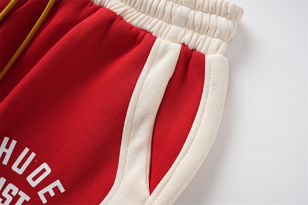 Rhude Color-matched fall-winter fleece sports casual suit