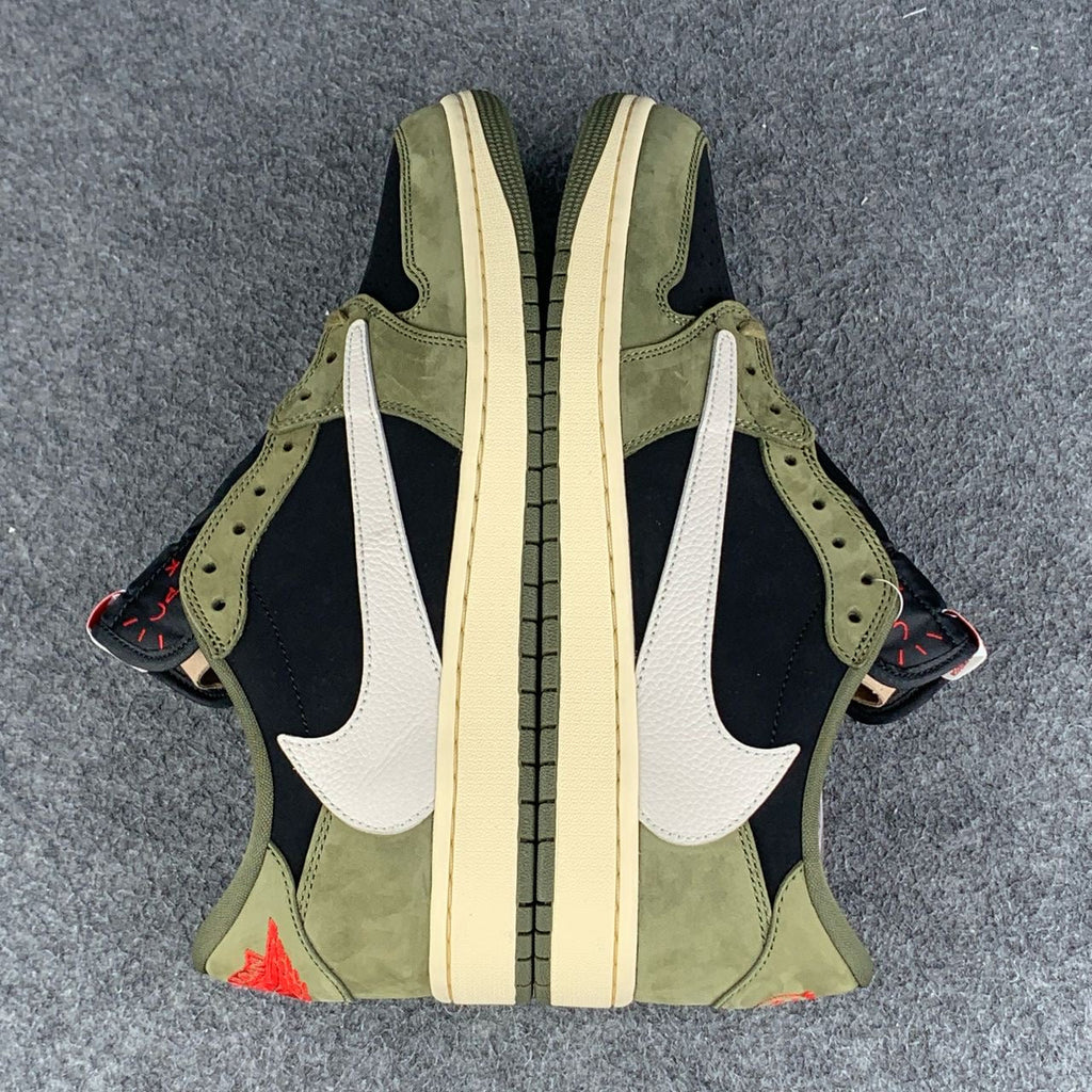 Custom Travis Scott x Air Jordan 1 Low OG SP 'Black Olive'
