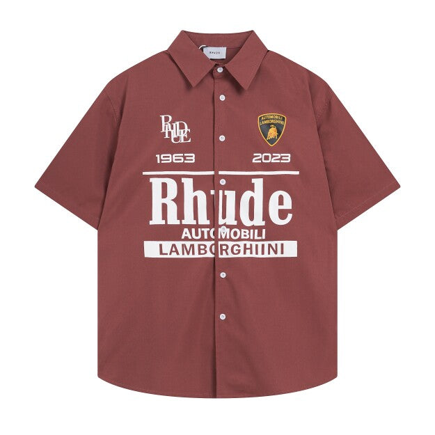 Rhude Collared shirt with floral print, blouse, T-shirt
