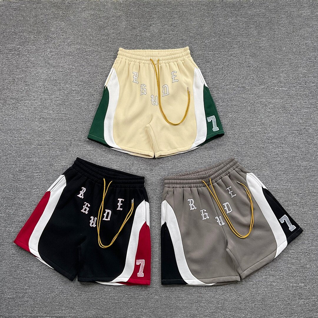 RHUDE Vintage Color Block Fleece Sweat Shorts FOG