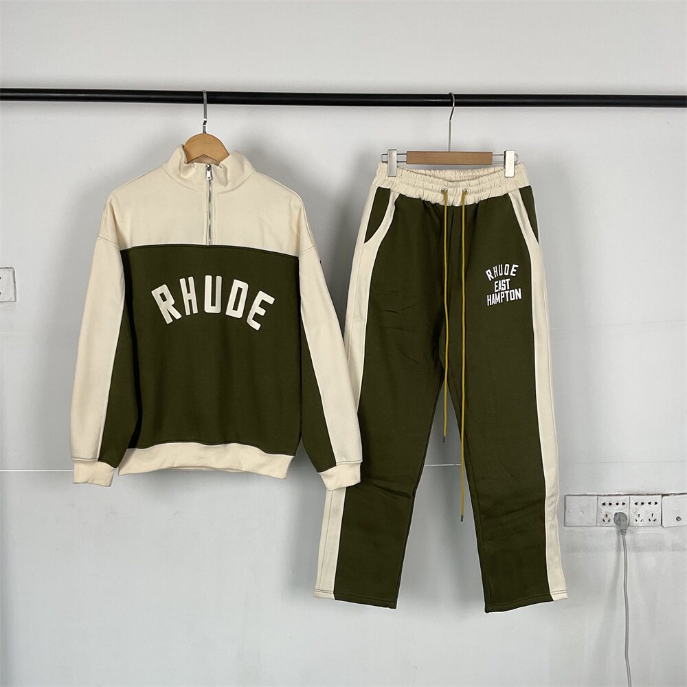 Rhude Color-matched fall-winter fleece sports casual suit