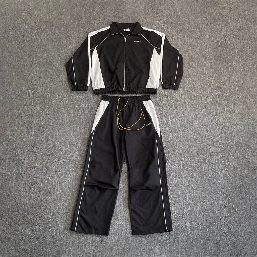 Rhude Contrasting color sportswear with zippers