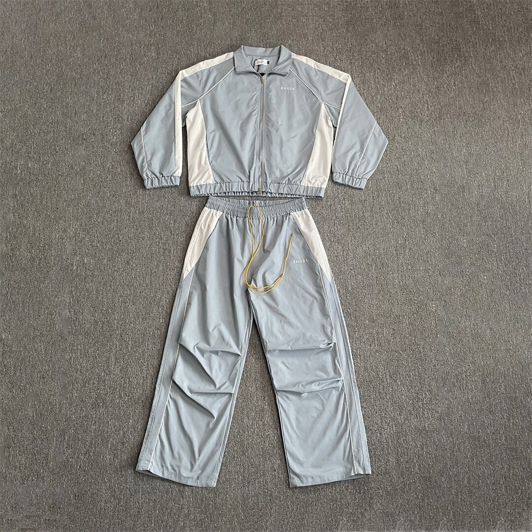 Rhude Contrasting color sportswear with zippers