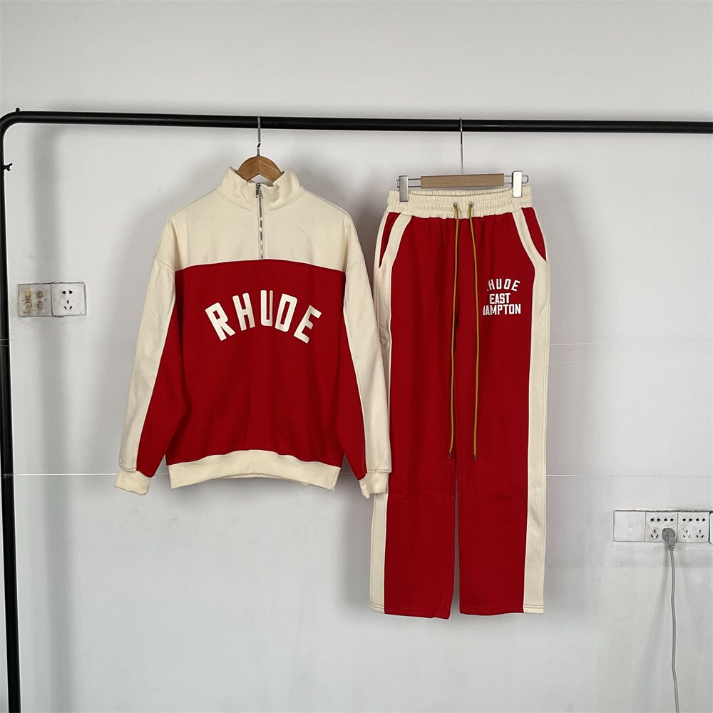 Rhude Color-matched fall-winter fleece sports casual suit