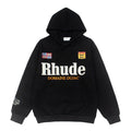 RHUDE American Vintage Badge Letter Fleece Hooded Sweatshirt