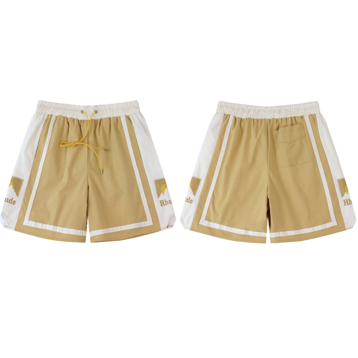 Rhude Panel Logo Short - Sunset Print Colorful Shorts