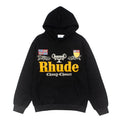 RHUDE Euro Streetwear Badge Letter Print Fleece Hoodie