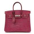 Shiny Niloticus Crocodile Birkin 25 Rose Scheherazade