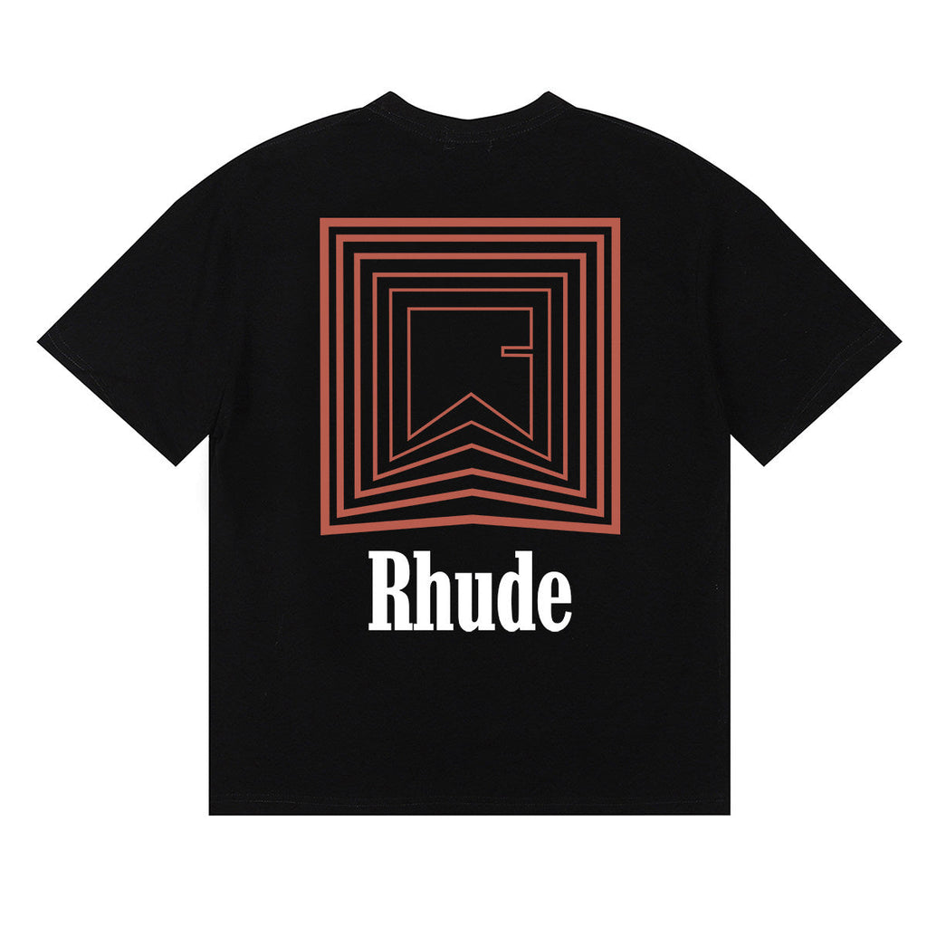 RHUDE Summer Maze Graphic Printed Oversized Cotton Tee