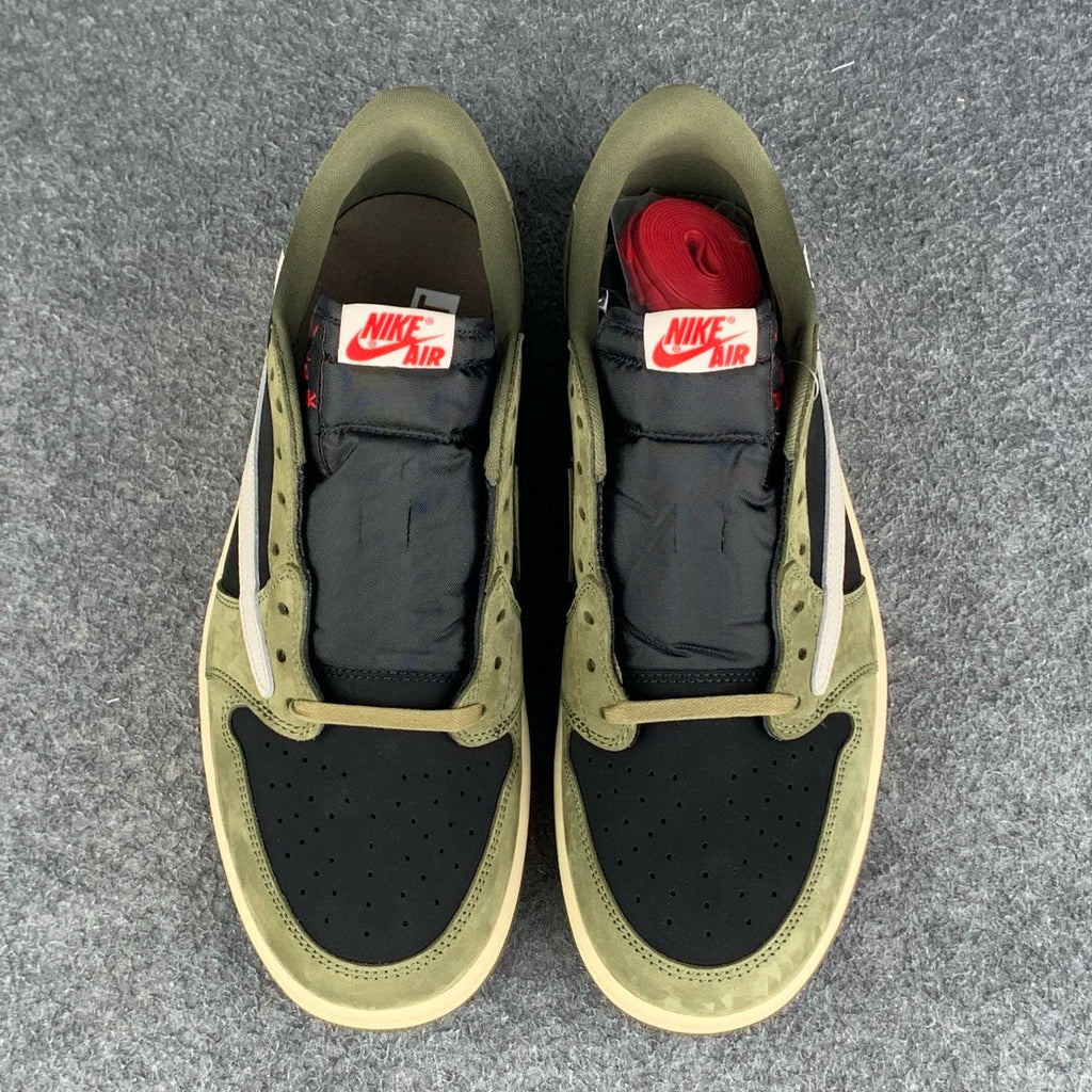 Custom Travis Scott x Air Jordan 1 Low OG SP 'Black Olive'