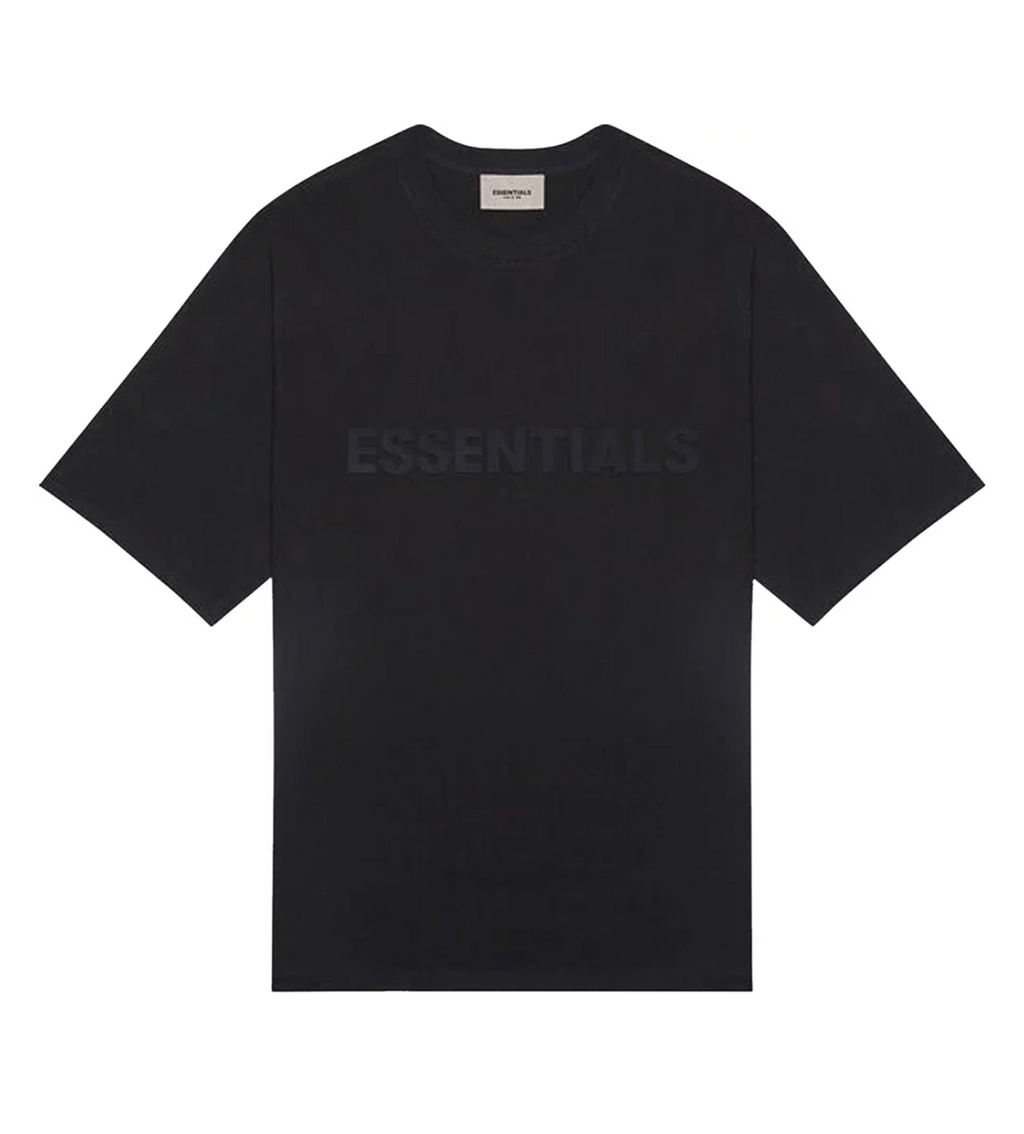 Essentials Black Tee Front Logo