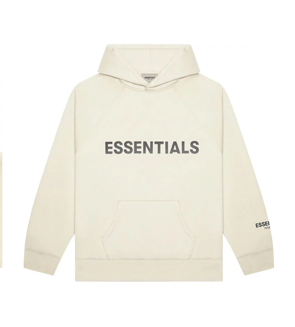 Essentials Cream Hoodie Front Logo