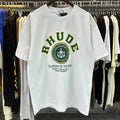 RHUDE Green Graphic Printed Vintage Oversized Summer Tee