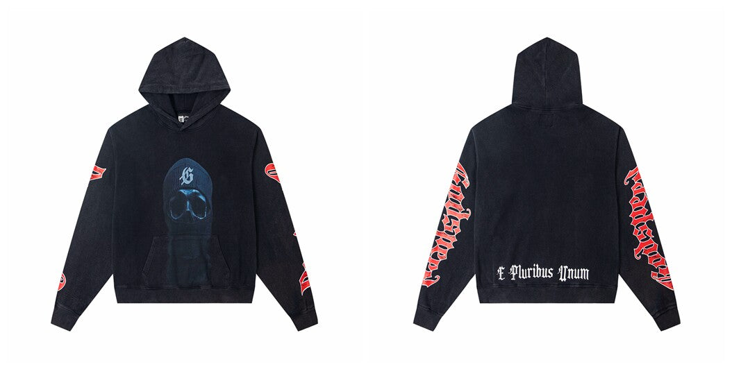 Vintage "Godspeed" Masked Skull Oversized Hoodie