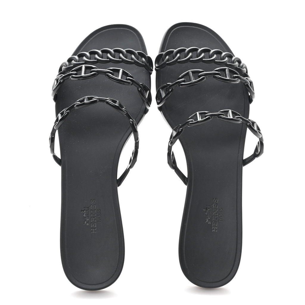 Rubber Chaine d'Ancre Rivage Sandals 38 Black