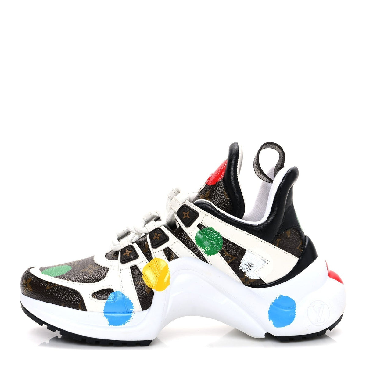 LV X YK Calfskin Monogram Dots Monogram Archlight Sneakers White