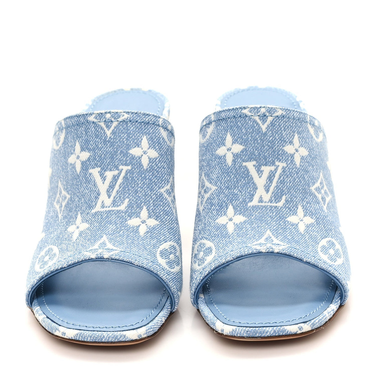 Denim Monogram Silhouette Mules 37 Blue