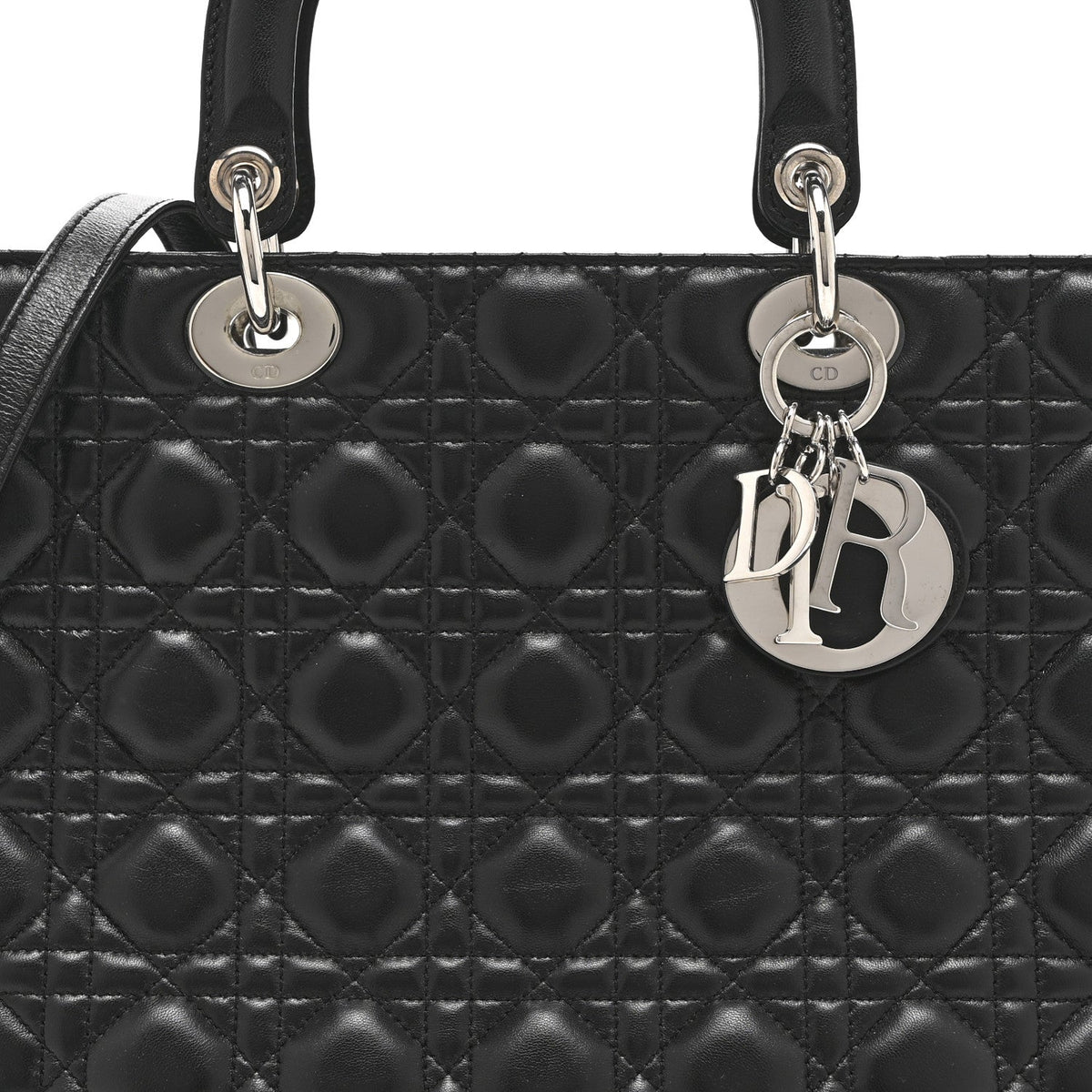 Lambskin Cannage Large Lady Dior Black