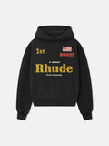 RHUDE American Vintage Letter Print Loose Hooded Sweatshirt