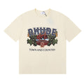 RHUDE American Retro Letter Print Loose Casual T-Shirt