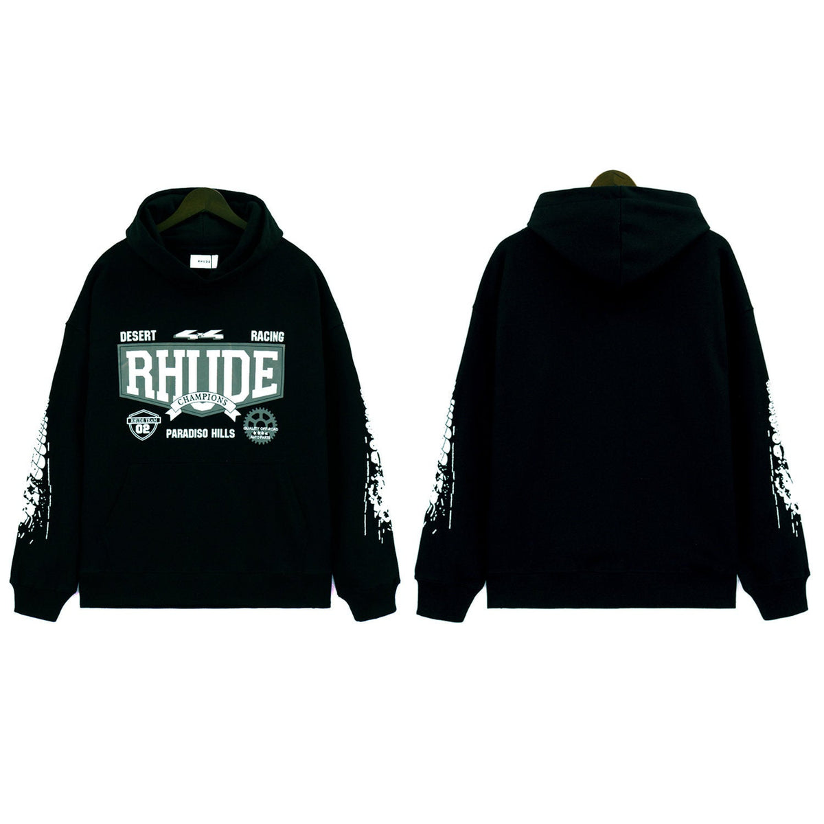 RHUDE American Vintage Letter Print Loose Hooded Sweatshirt