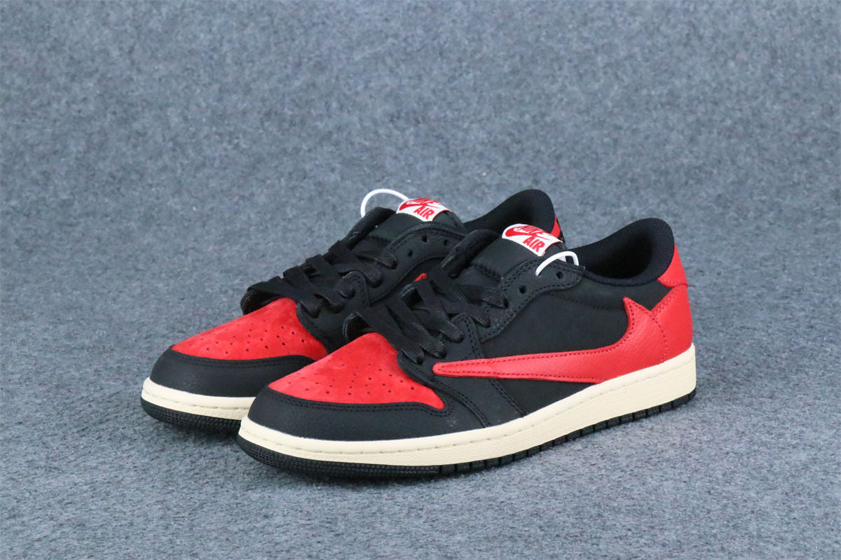 (Custom) Air Jordan 1 Low 'Black Red'